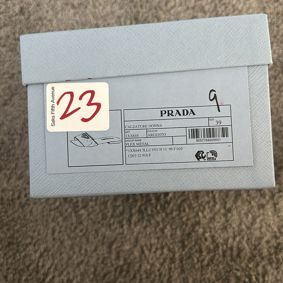 Authentic Prada Ciabatte Clear/Silver Metallic Slide Sandals Size 39 MSRP $1,050 - Picture 2 of 5